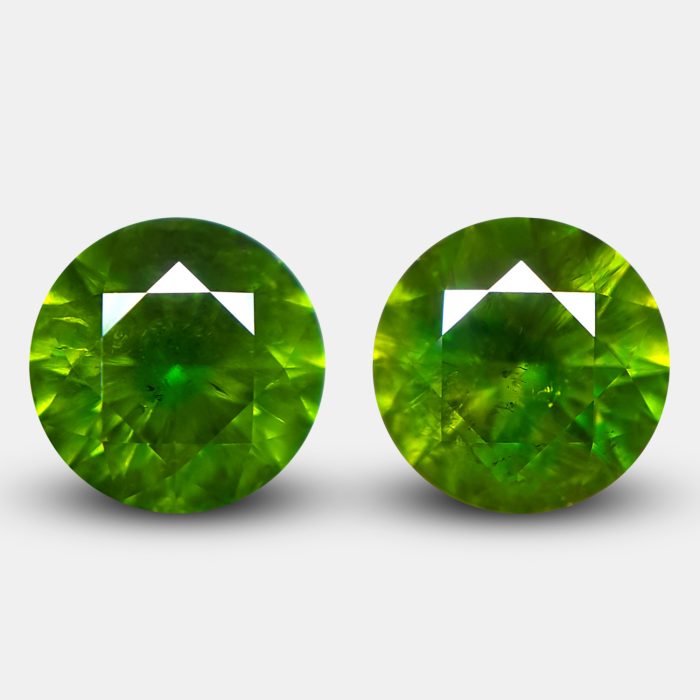 pair demantoid 1.56ct yellowish green1